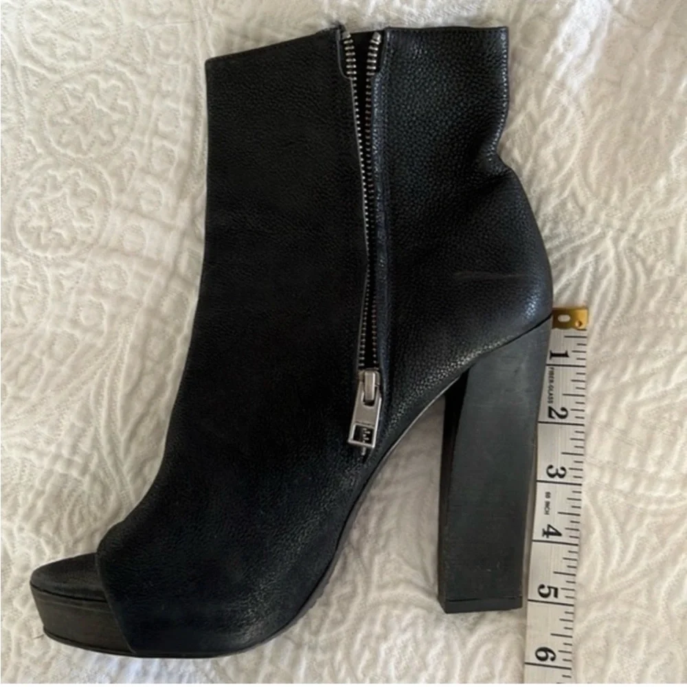 All Saints Black Peep-Toe Heeled Boots EU 39 - Picture 5 of 8